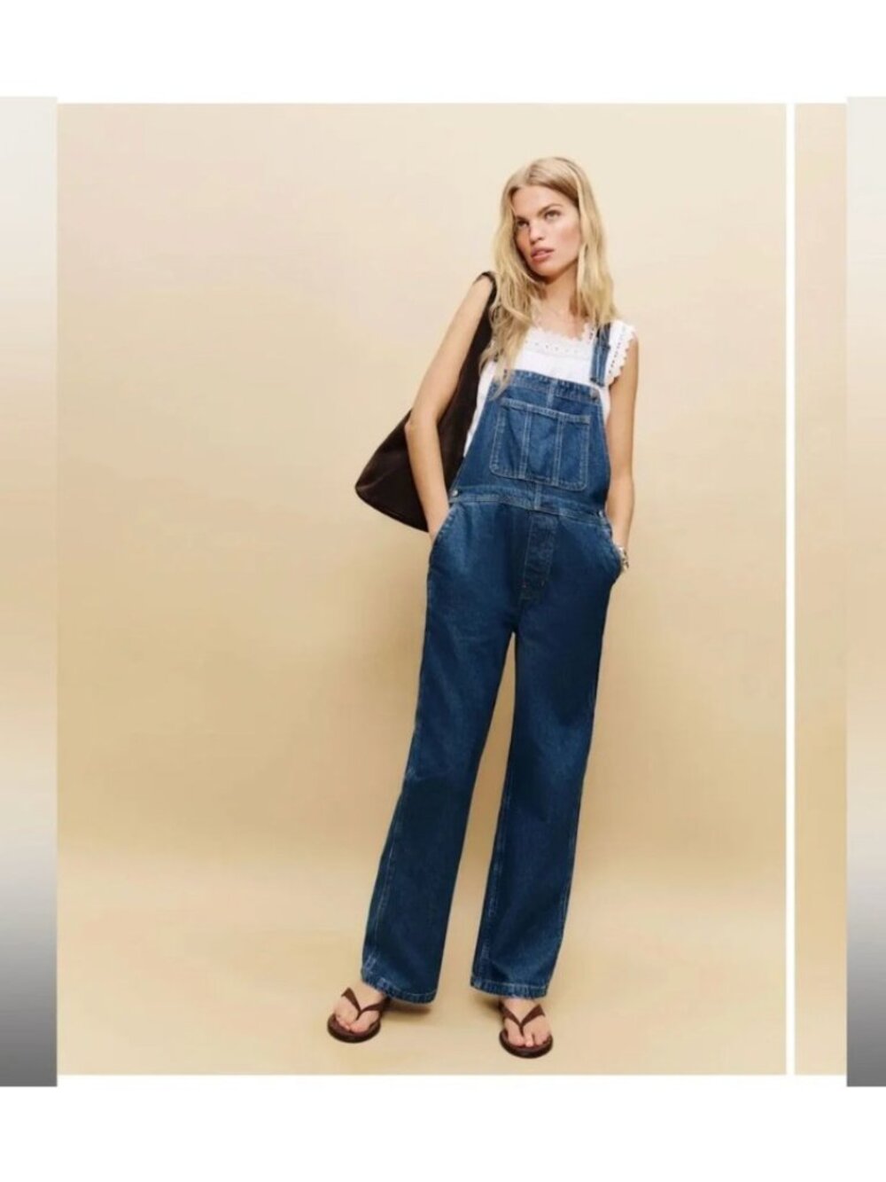 New Reformation M Arlo Denim Overalls Clearly Relaxed Fit Medium Regular